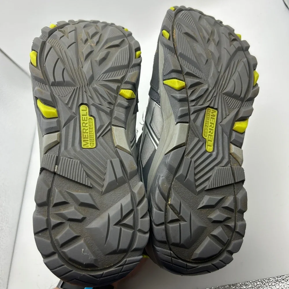 Merrell ML-B Moab Polar Waterproof Winter Boots Grey Lime Green Kids 6.5 MY57097